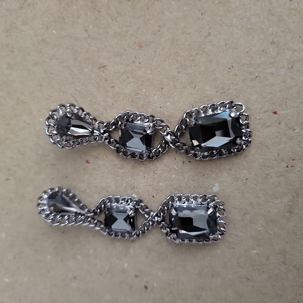 Crystal Clear Rhinestone Linear Drop Earrings